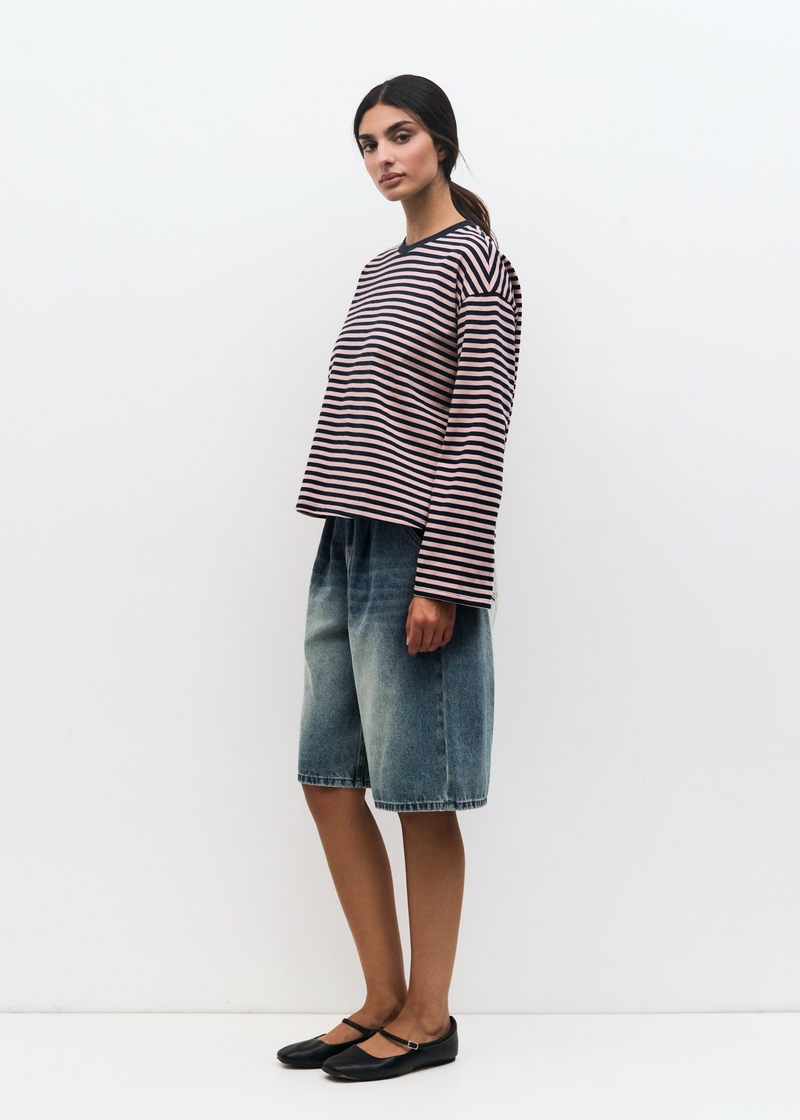 Callahan Striped Long Sleeve Top | Pink & Navy