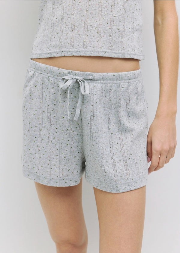 Cherie Shorts | Floral Pointelle Knit Shorts