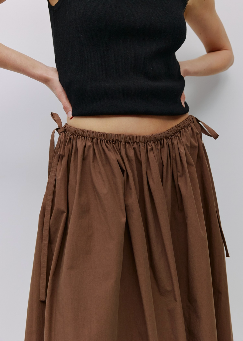 Kiana Skirt with Adjustable  Side Ties | Brown