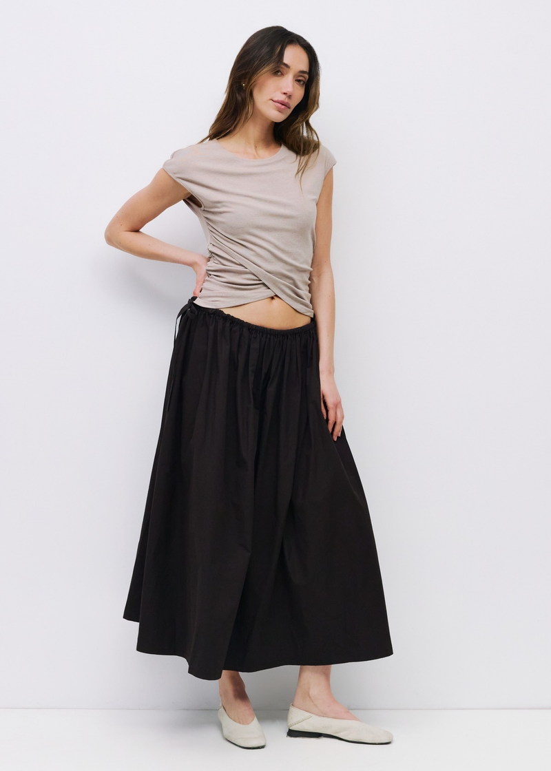 Kiana Skirt with Adjustable  Side Ties | Black