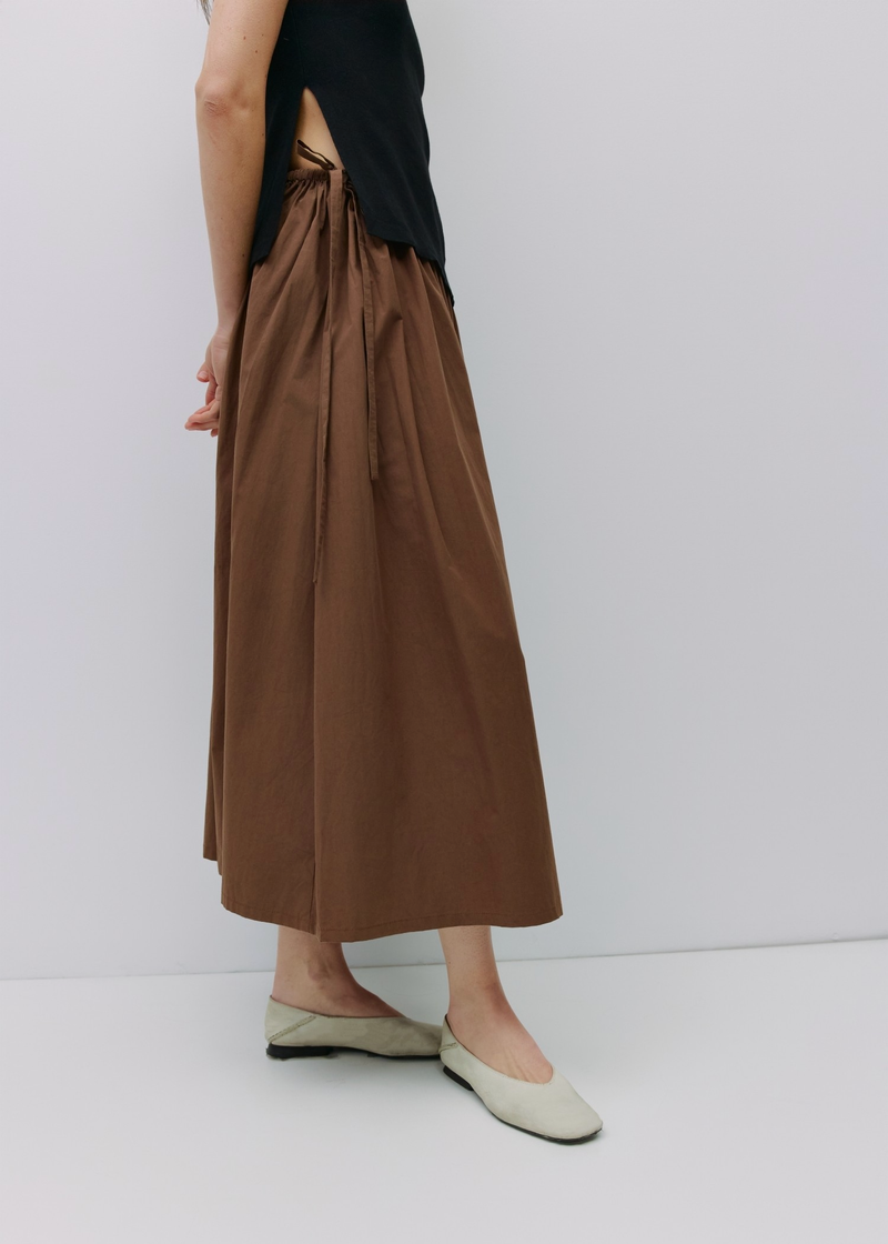 Kiana Skirt with Adjustable  Side Ties | Brown