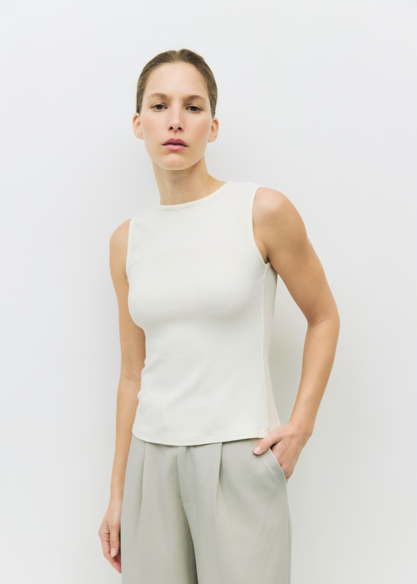 Kailey Top with Open Back | White