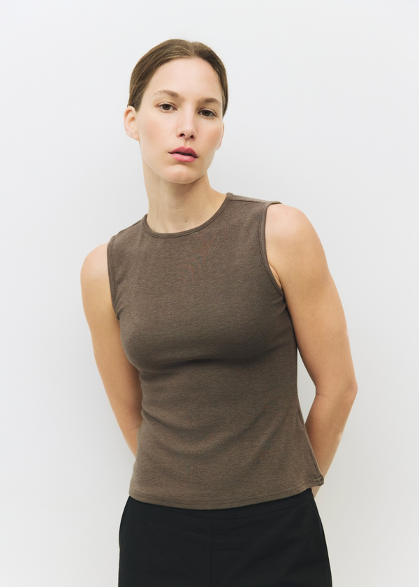Kailey Top with Open Back | Brown