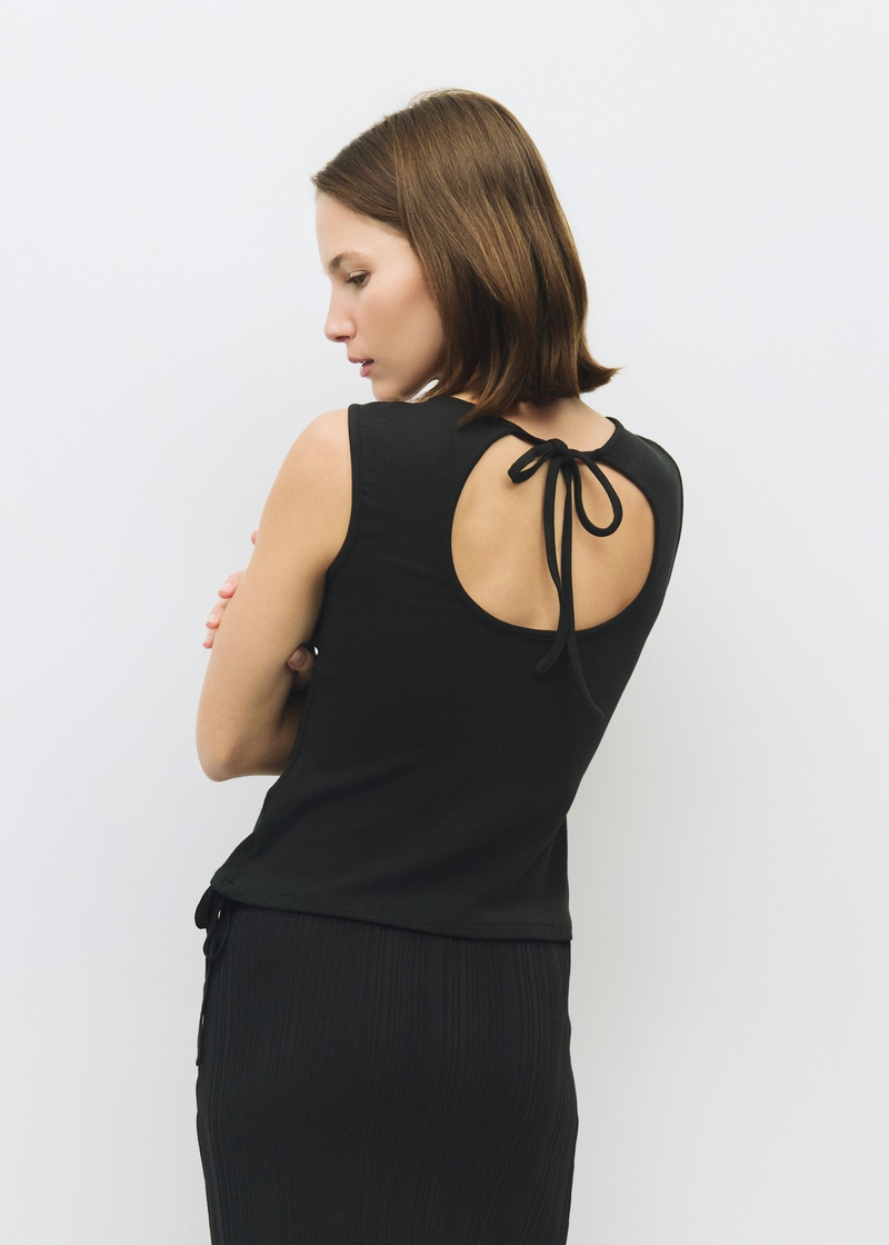 Kailey Top with Open Back | Black