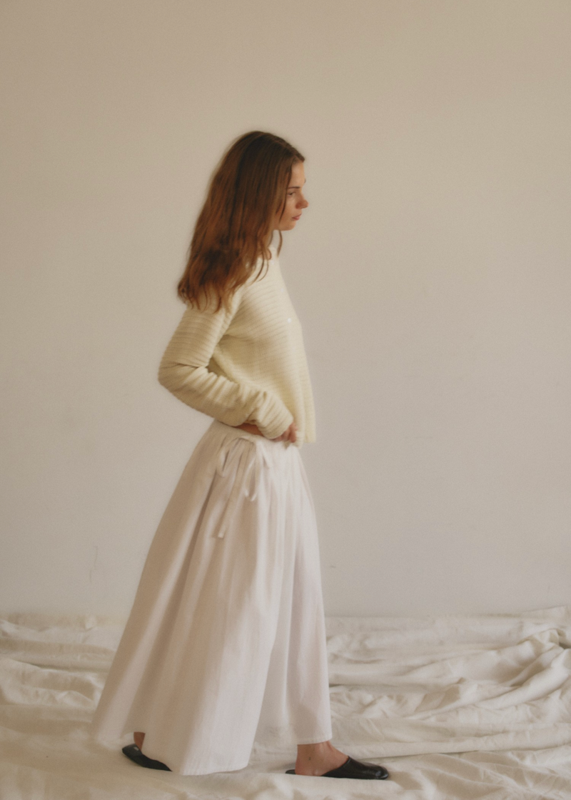 Kiana Skirt with Adjustable  Side Ties | White