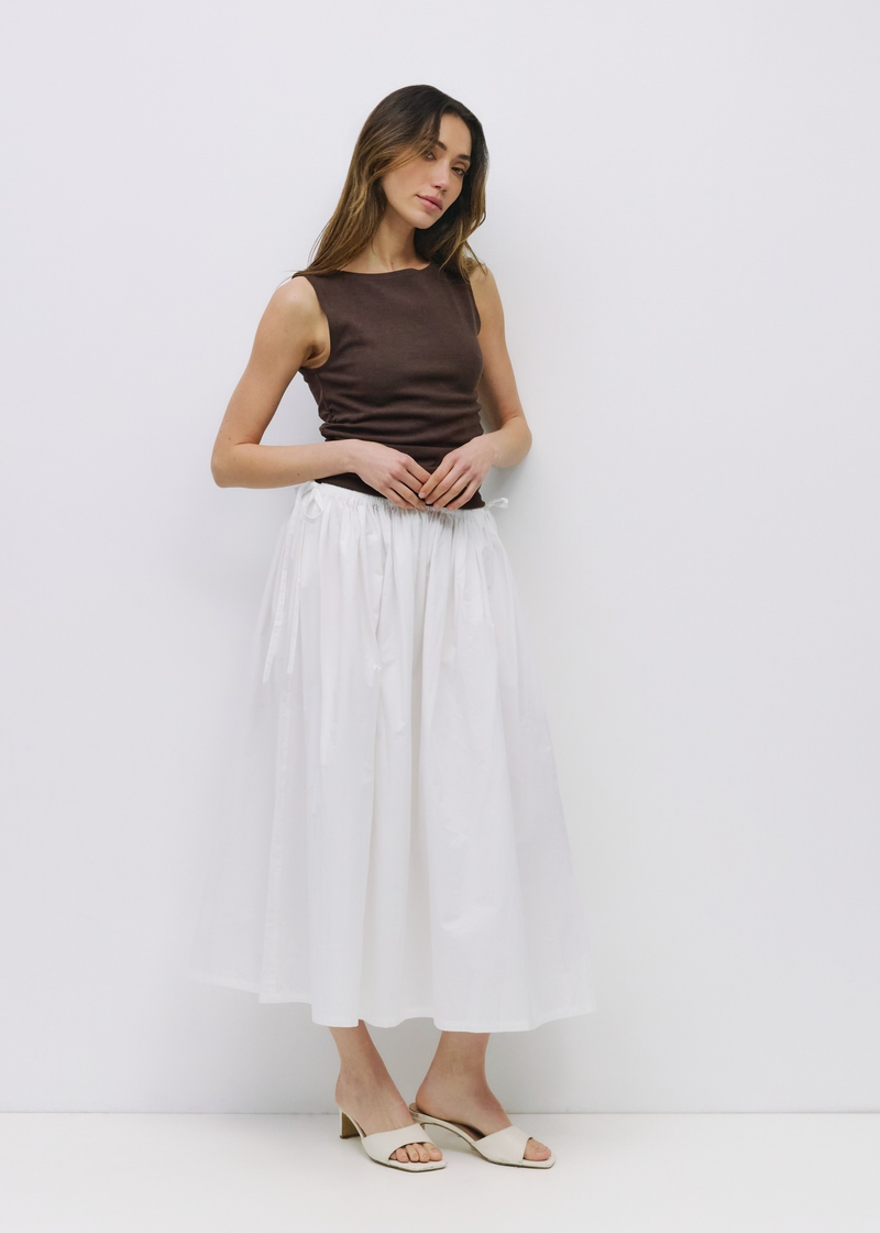 Kiana Skirt with Adjustable  Side Ties | White