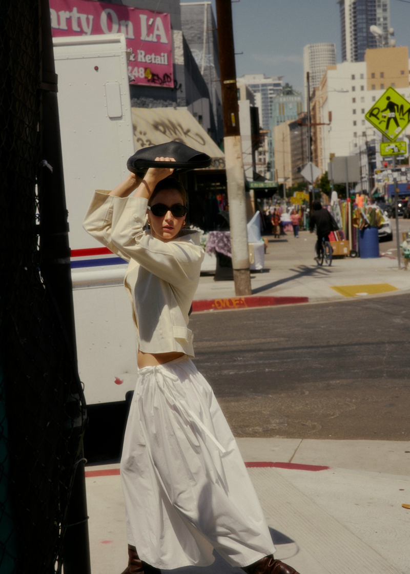 Kiana Skirt with Adjustable  Side Ties | White