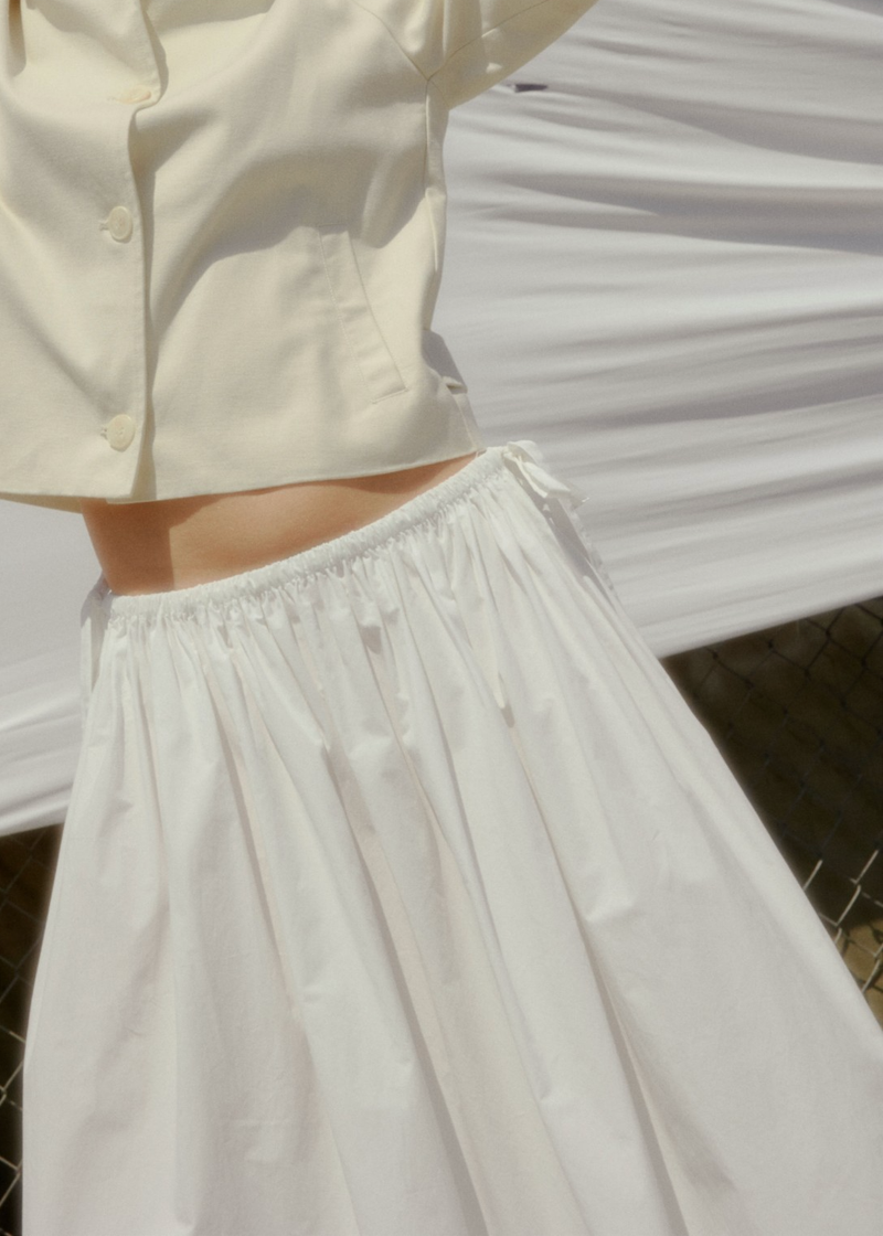 Kiana Skirt with Adjustable  Side Ties | White