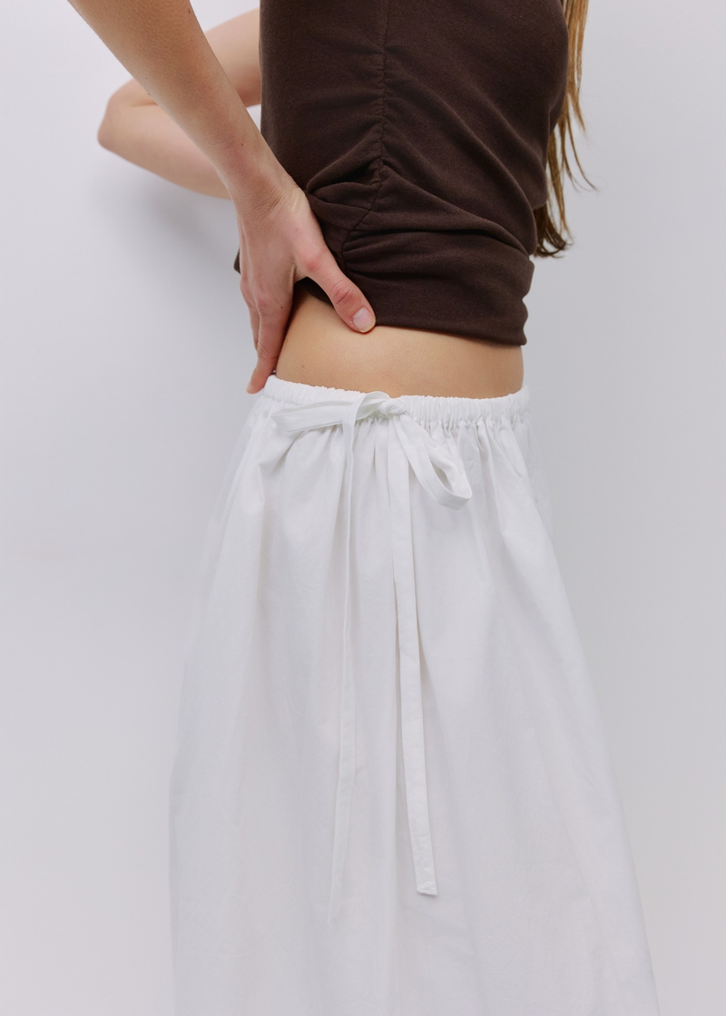 Kiana Skirt with Adjustable  Side Ties | White