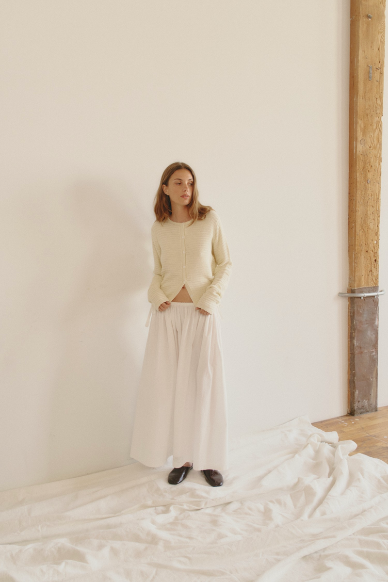 Kiana Skirt with Adjustable  Side Ties | White