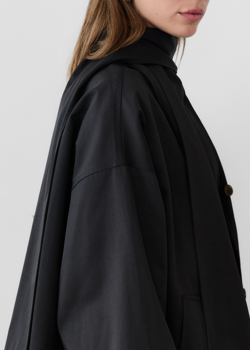 Cove Oversized Trench Coat w/ Removable Scarf