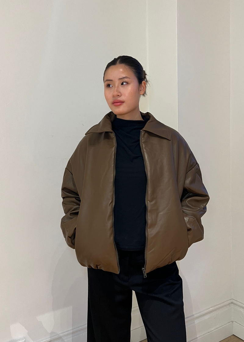 Miriam Faux Leather Bomber