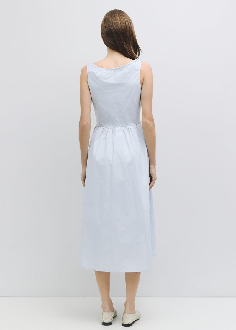 The Anika Dress | Gathered Neck Cotton Midi Dress