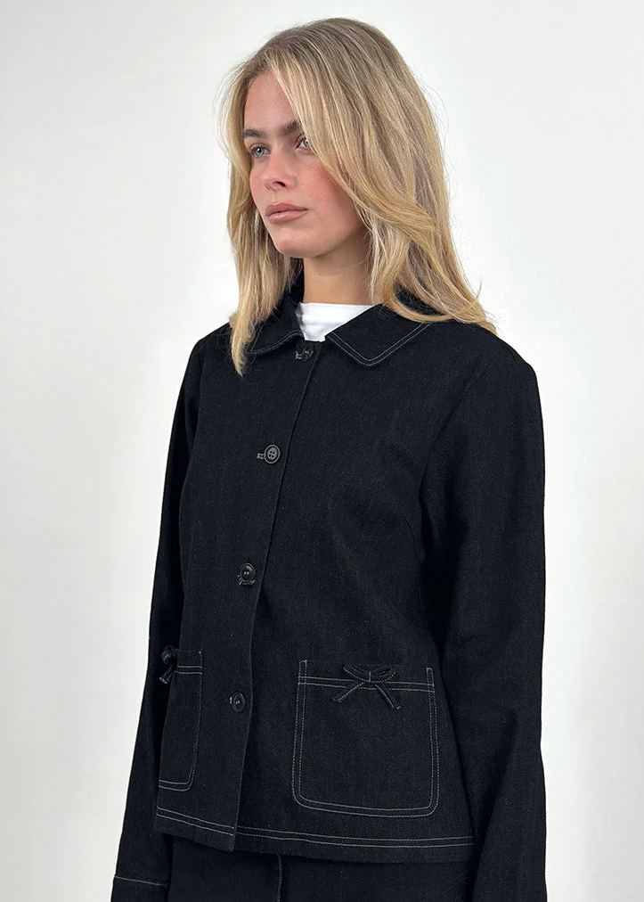 Rosdi Bow Denim Jacket