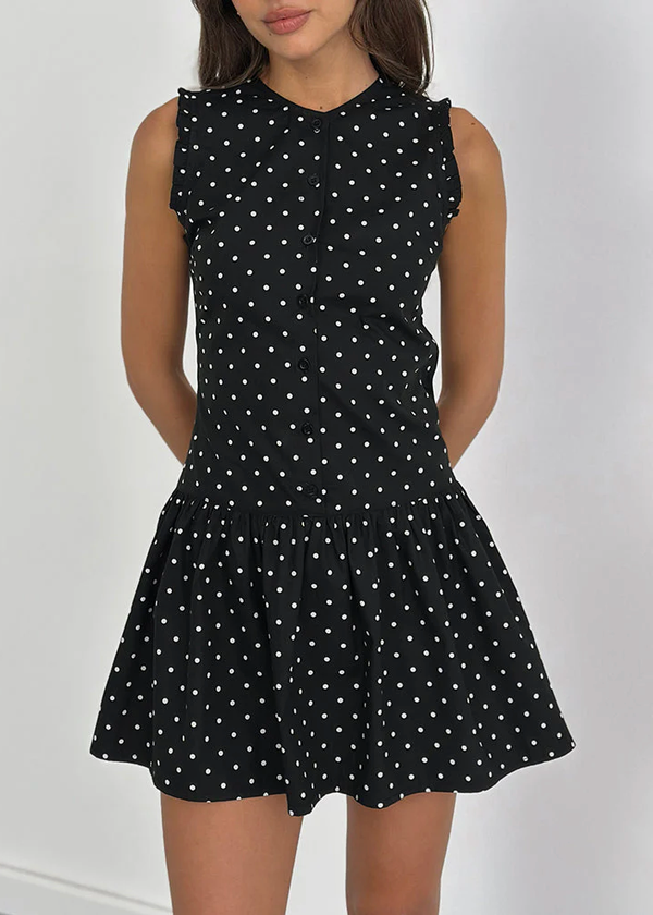Yadara Mini Dress | Polka Black