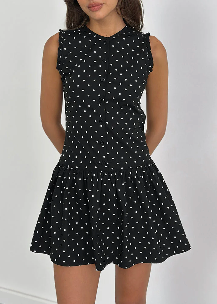 Yadara Mini Dress | Polka Black