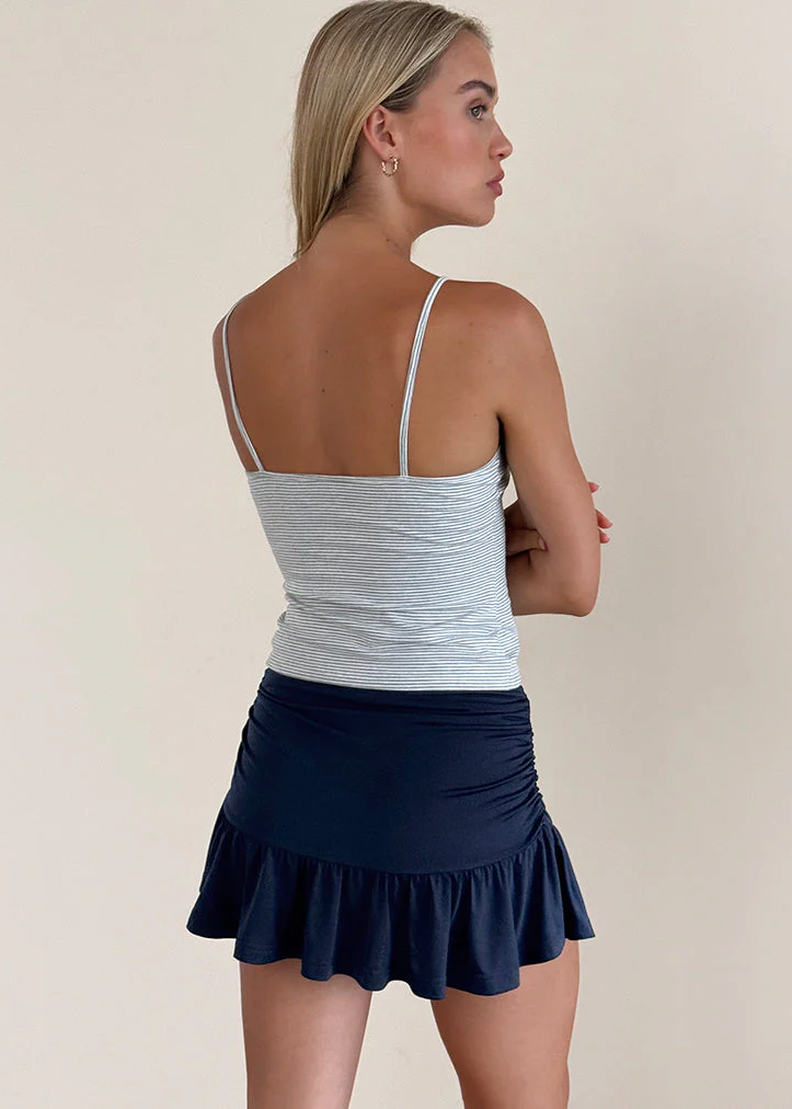 Nefeli Slinky Mini Skirt | Navy