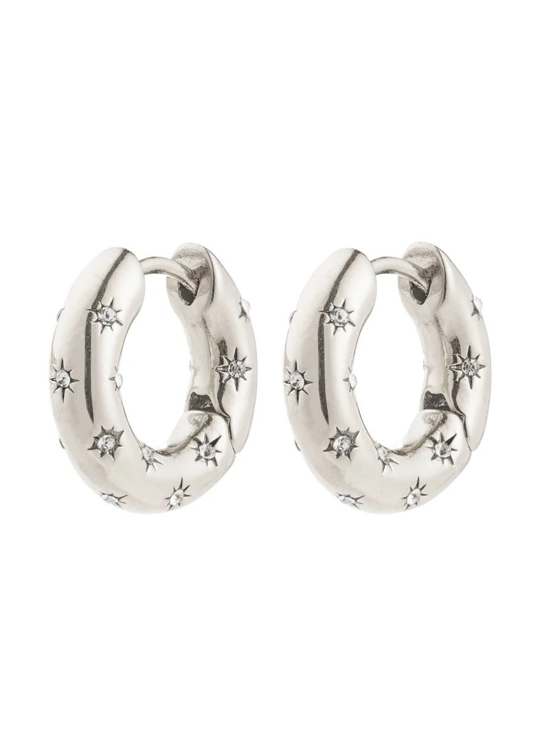 NEVAEH Starry Night Hoops | Silver-Plated