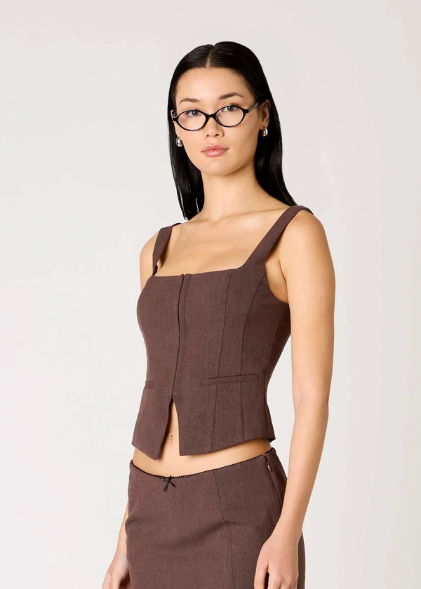 Brice Corset Vest | Brown