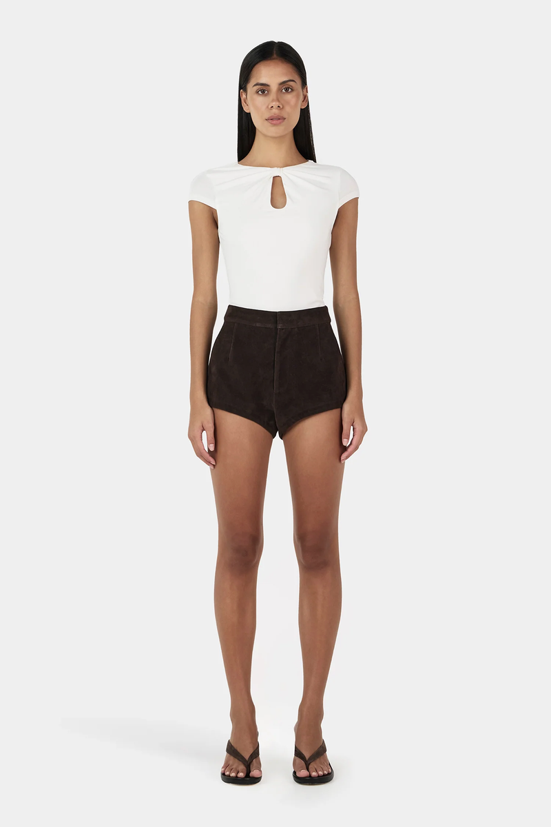 Mimi Suede Shorts | Rum Raisin
