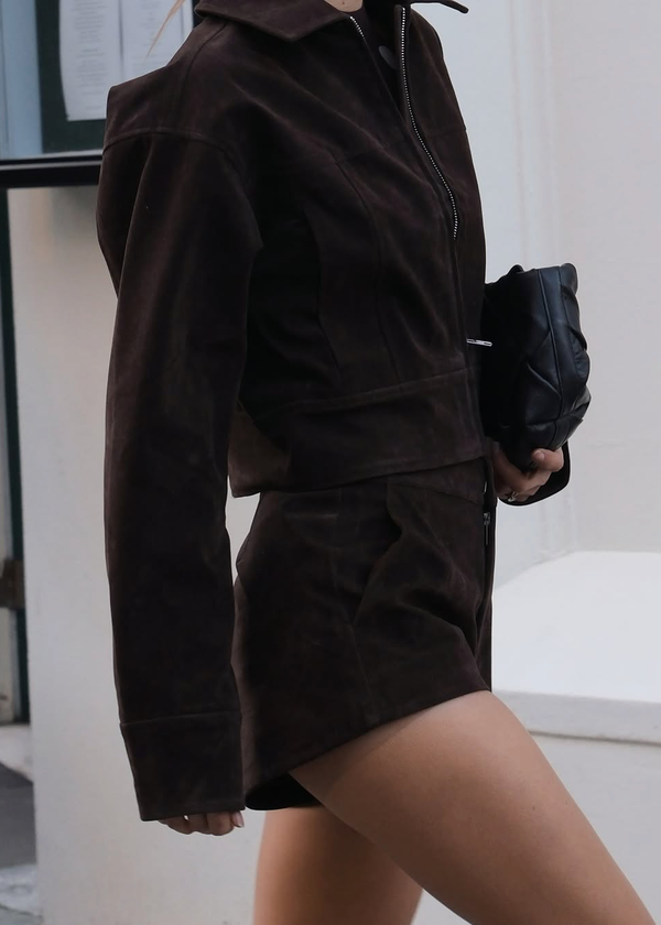 Mimi Suede Shorts | Rum Raisin