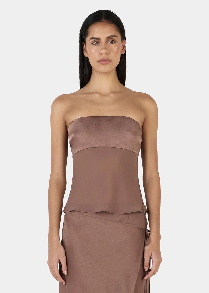 Patrice Strapless Top | Brown