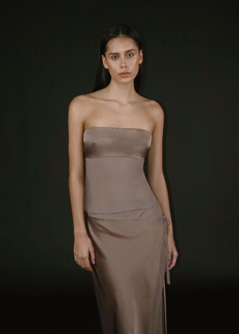 Patrice Strapless Top | Brown