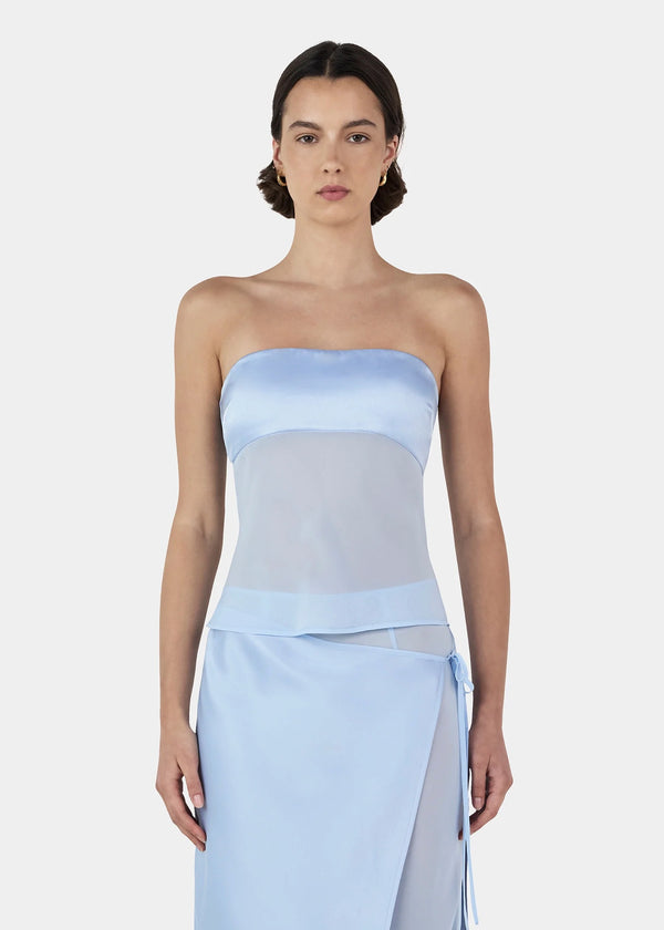 Patrice Strapless Top | Baby Blue