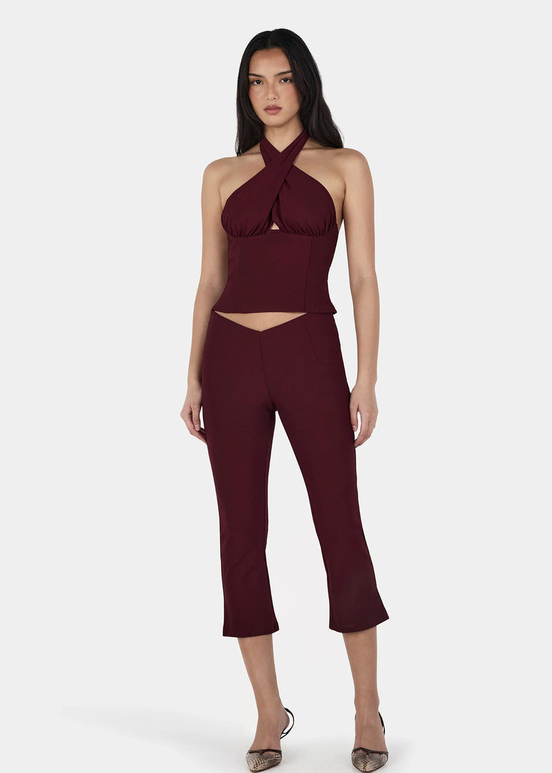 Chelsea Halter Top | Burgundy