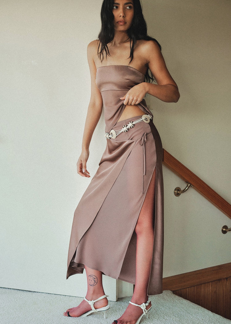 Ricky Midi Skirt | Brown