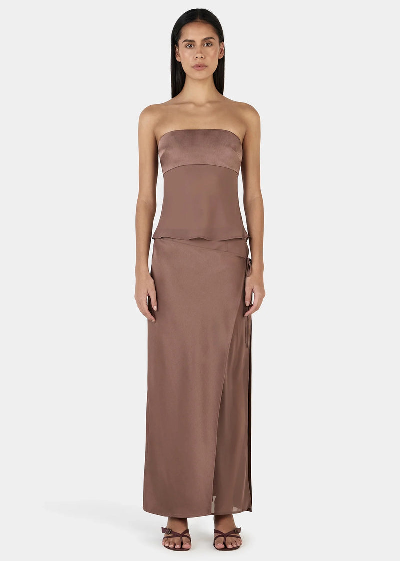 Ricky Midi Skirt | Brown