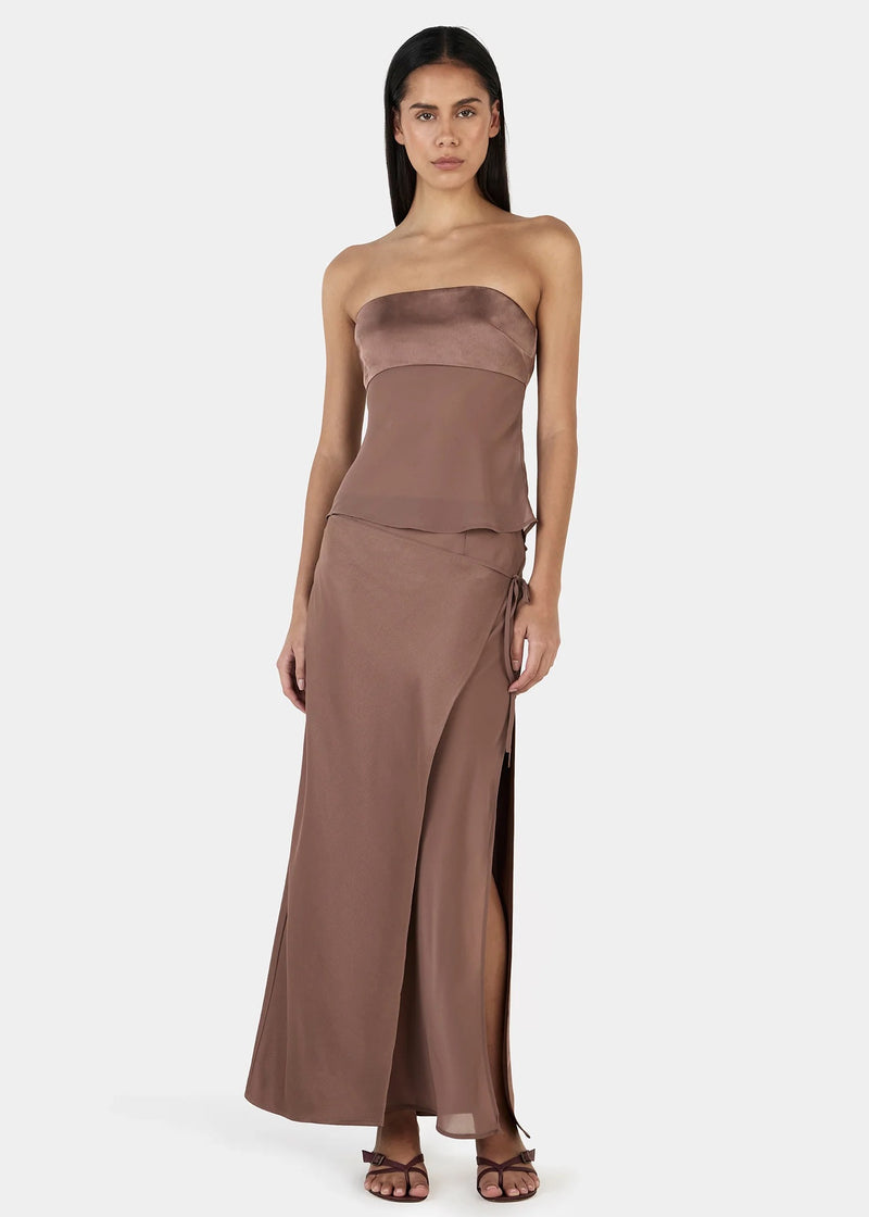 Ricky Midi Skirt | Brown