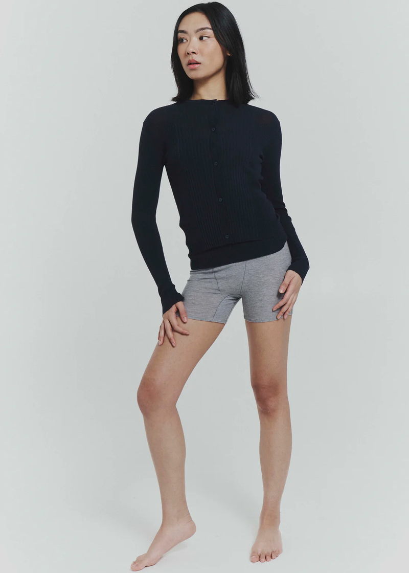 Ribbed Cardigan | Navy