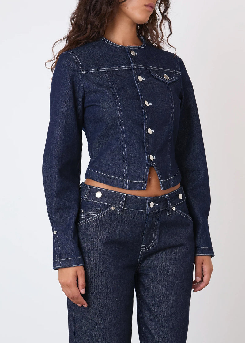 Goldie Fitted Denim Jacket | Indigo