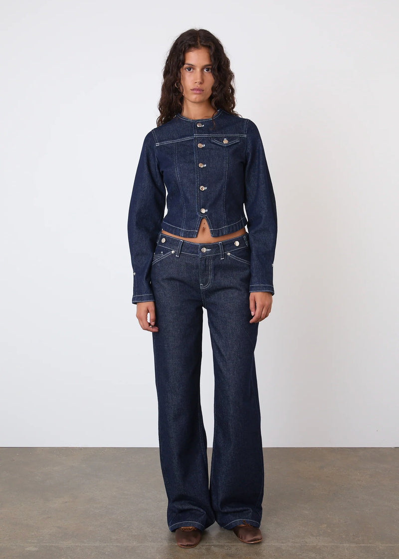 Goldie Fitted Denim Jacket | Indigo