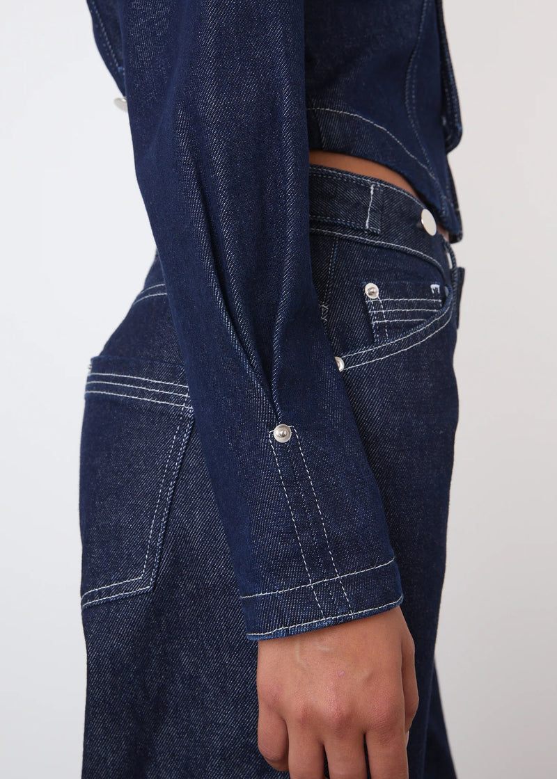 Goldie Fitted Denim Jacket | Indigo