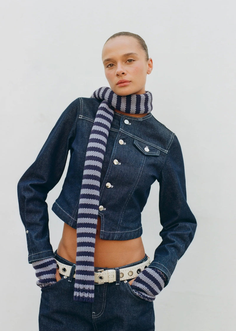 Goldie Fitted Denim Jacket | Indigo