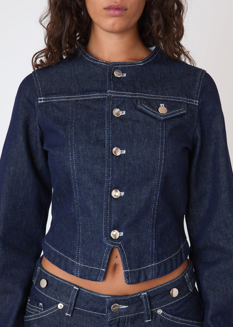 Goldie Fitted Denim Jacket | Indigo