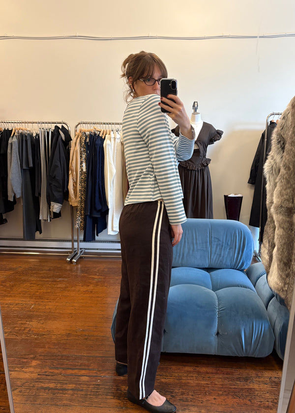 Kathleen Striped Long Sleeve Top | Blue & White
