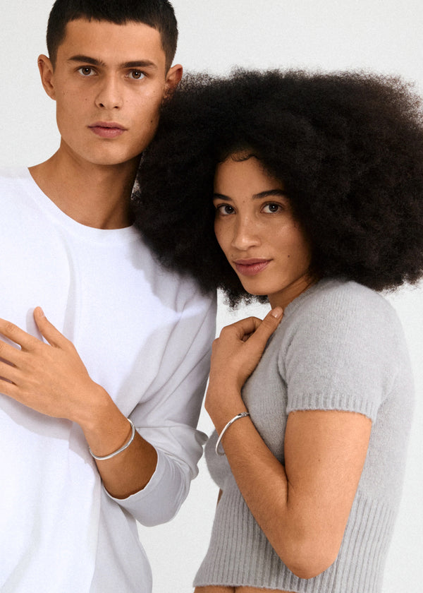 ALAIA Oval Bangle | silver-plated