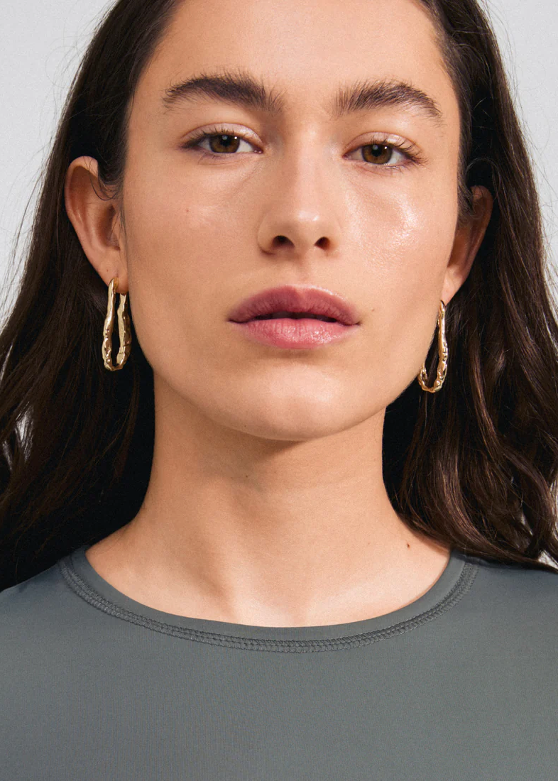 BELIEVE Organic Long Hoops | Gold-Plated