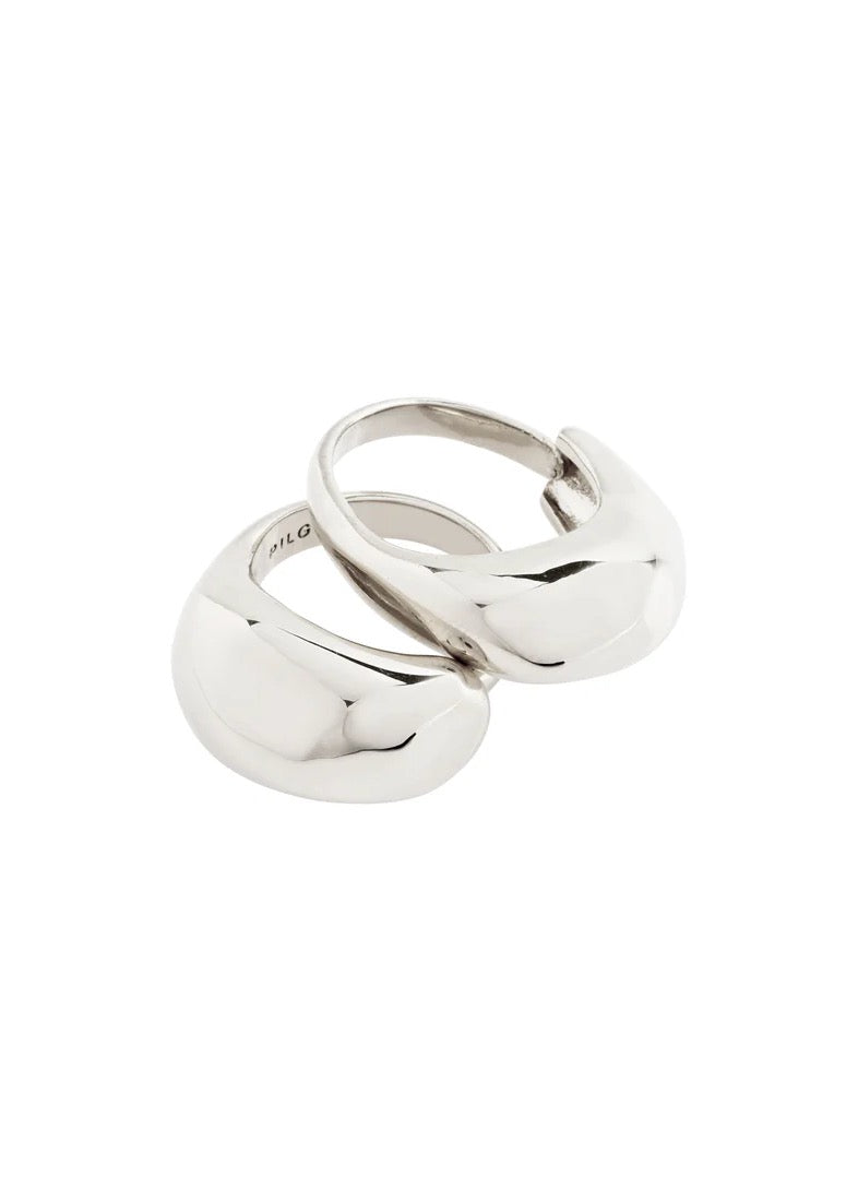 HARRISON Adjustable Rings | 2-in-1 set | Silver-Plated