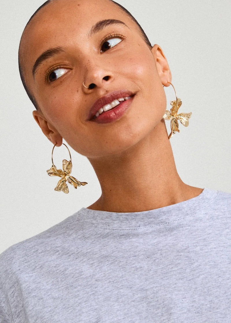 DREAM Floral Hoops | Gold-Plated