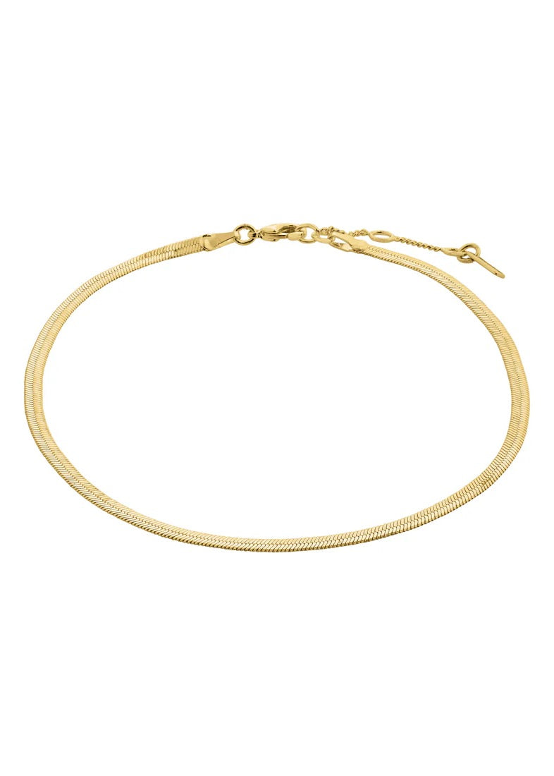 JOANNA Herringbone Anklet | Gold-Plated