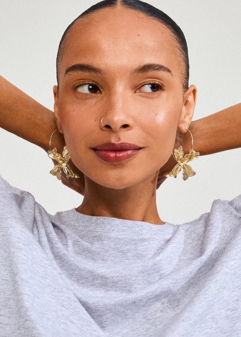 DREAM Floral Hoops | Gold-Plated