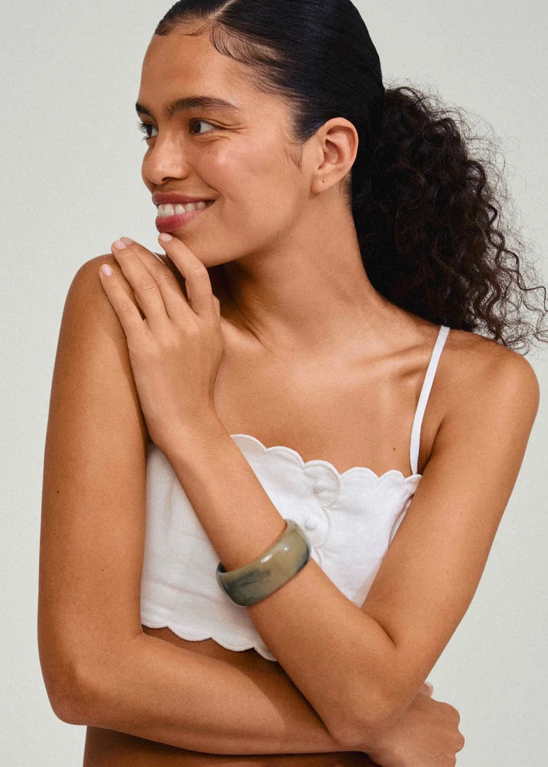 AASE Acrylic Maxi Bangle | Dusty Green