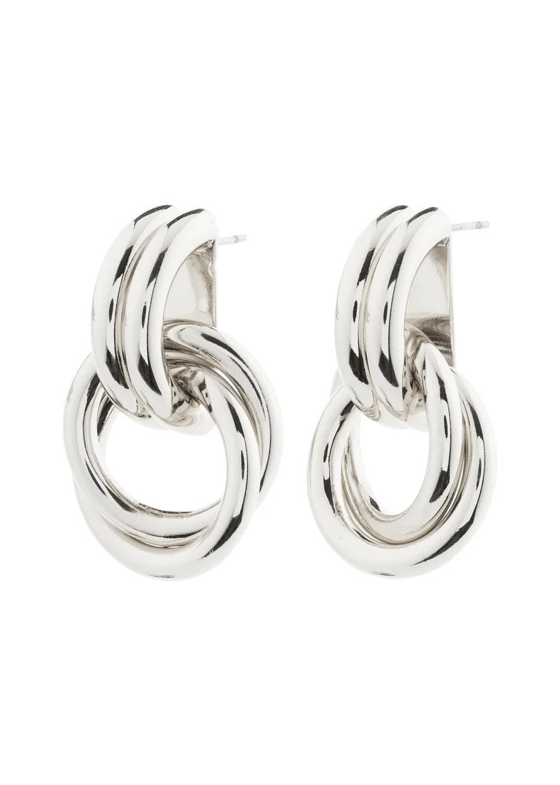 AGNI Knot Hoop Earrings | Silver-Plated