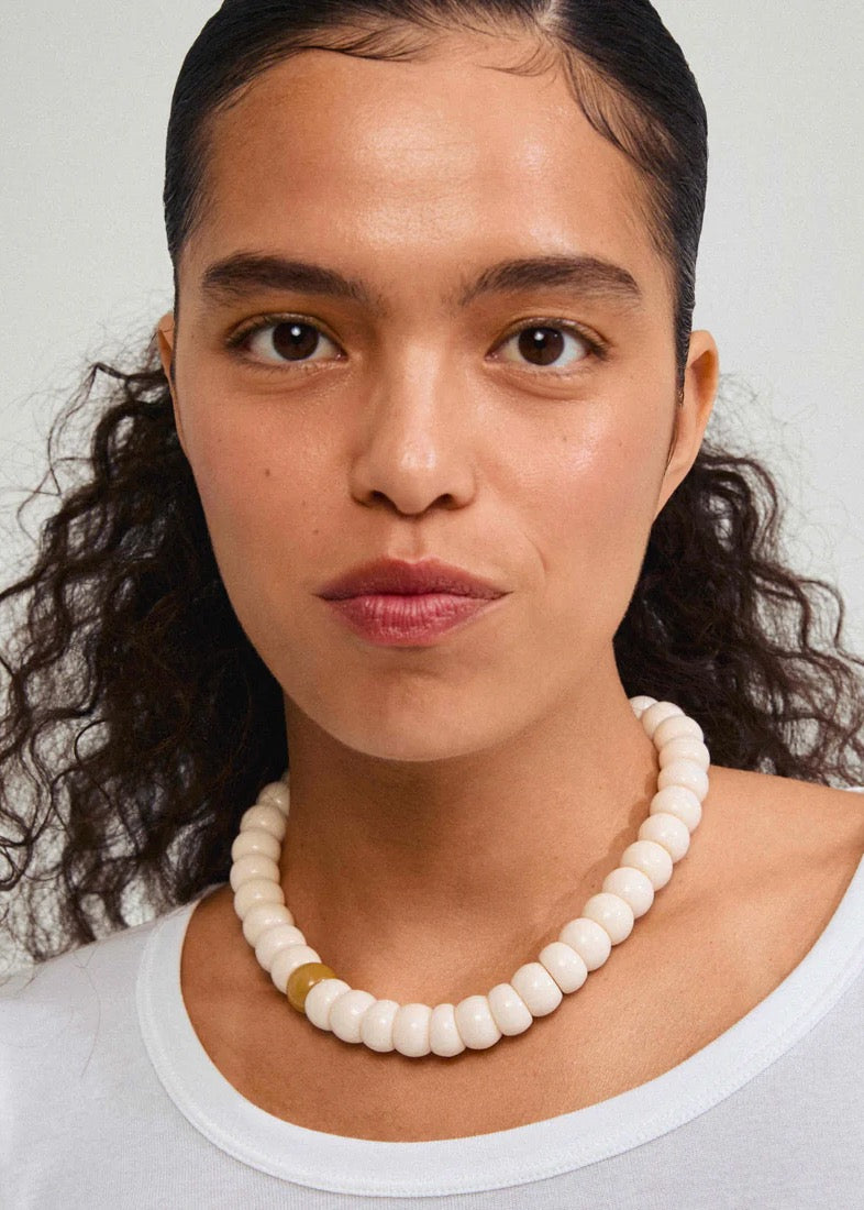 ECLIPSE Acrylic Chunky Beads Necklace |  Beige
