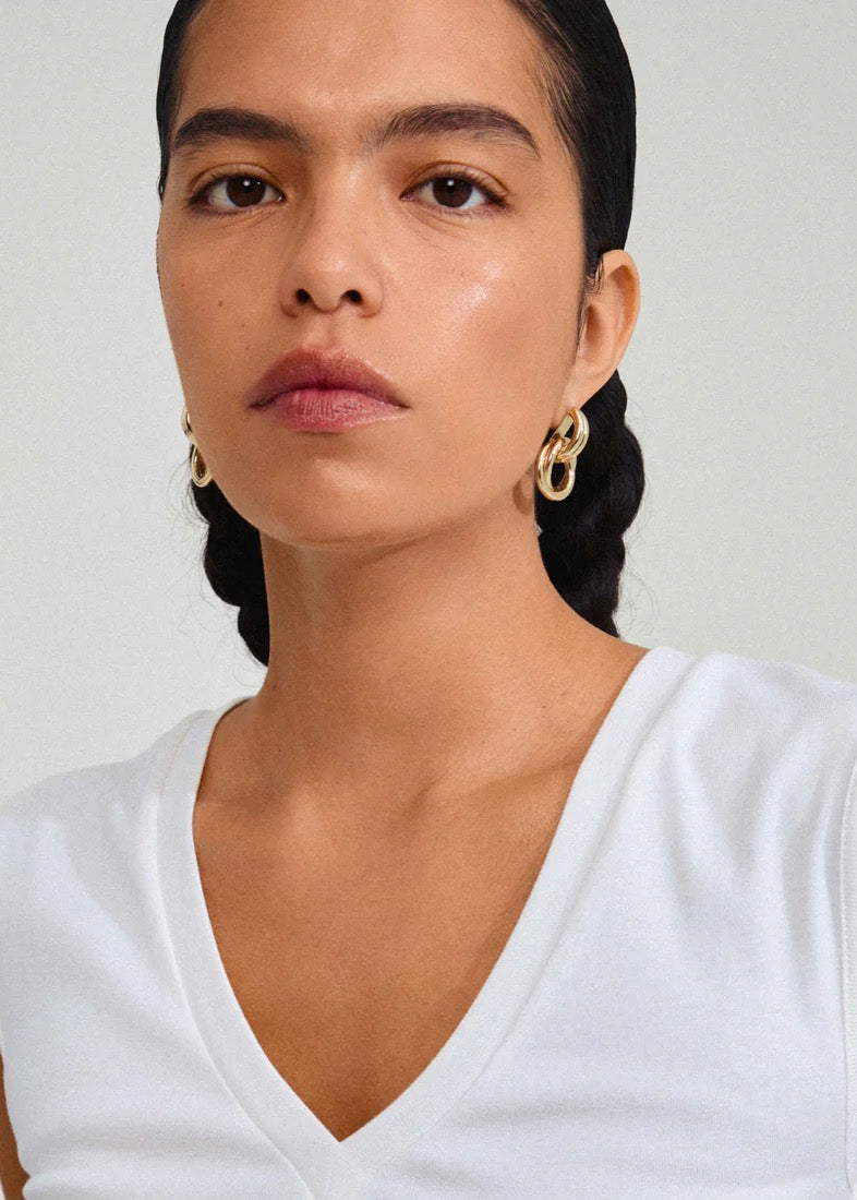 AGNI Knot Hoop Earrings | Gold-Plated