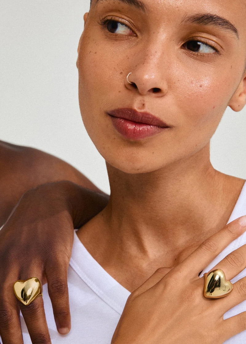 ANNEMETTE Chunky Heart Ring | Gold-Plated
